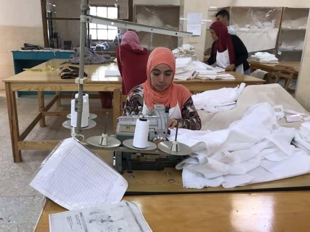Workers at a bed linen manufacturer in Giza, Egypt. Photo: Bart Slob